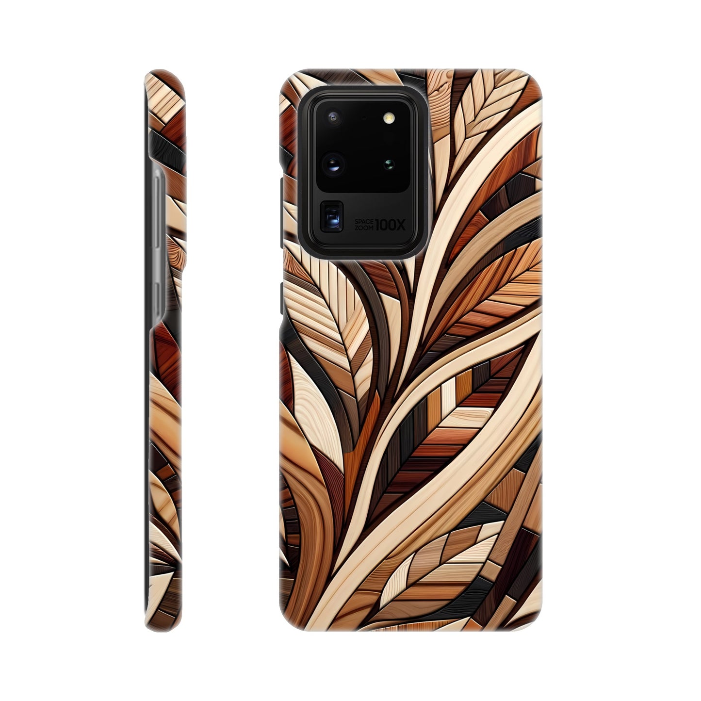 Inlaid wood design case for iPhone and Samsung Galaxy