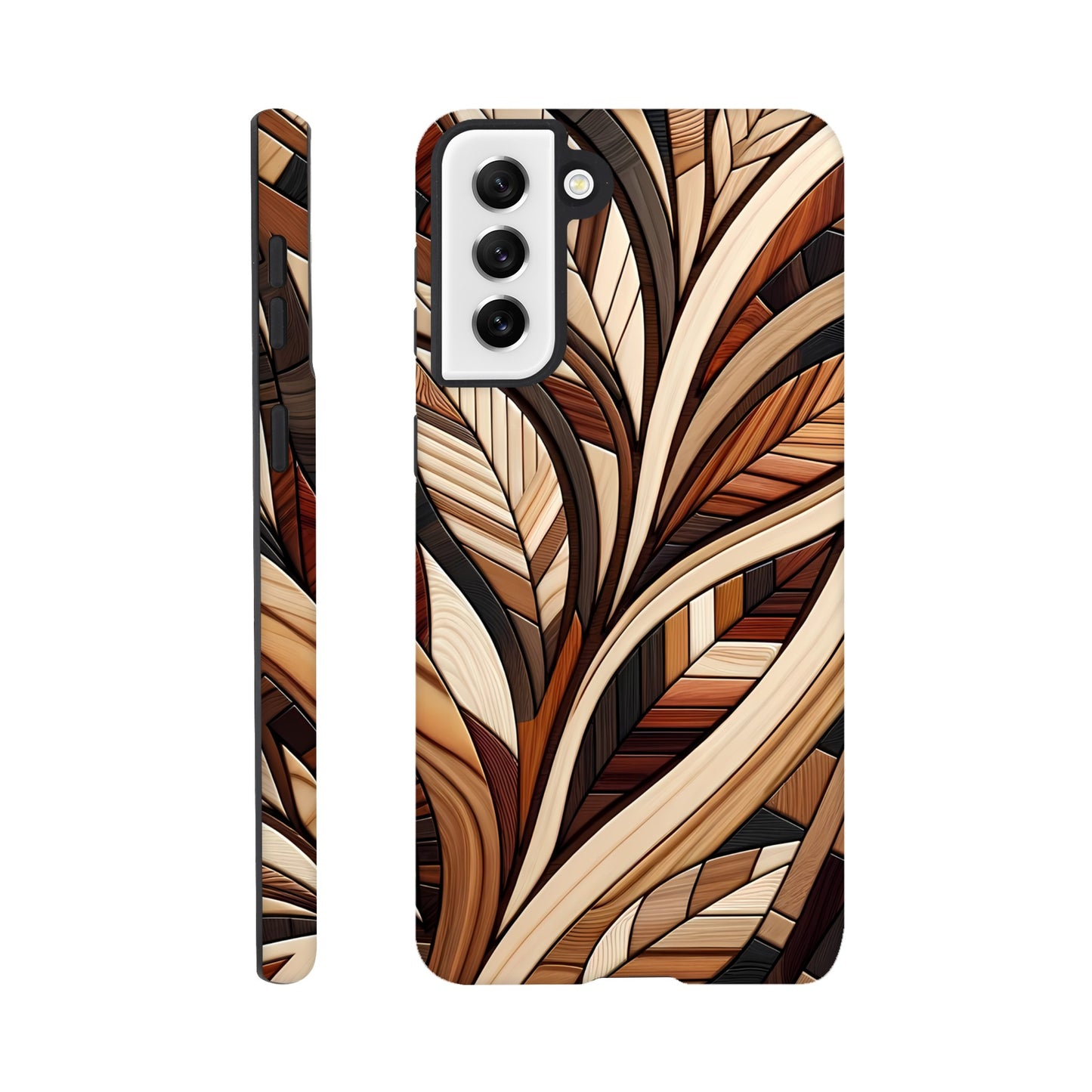 Inlaid wood design case for iPhone and Samsung Galaxy