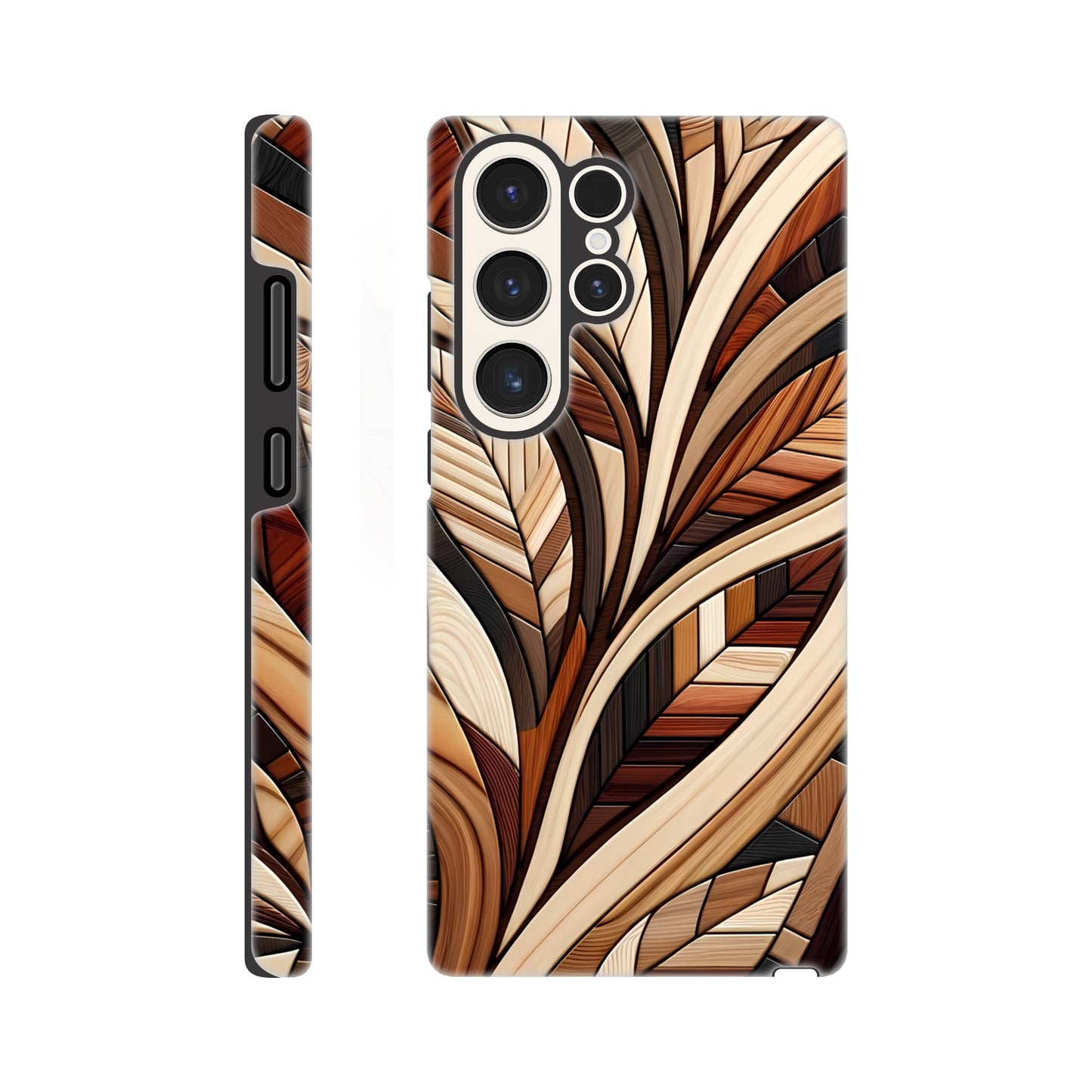 Inlaid wood design case for iPhone and Samsung Galaxy