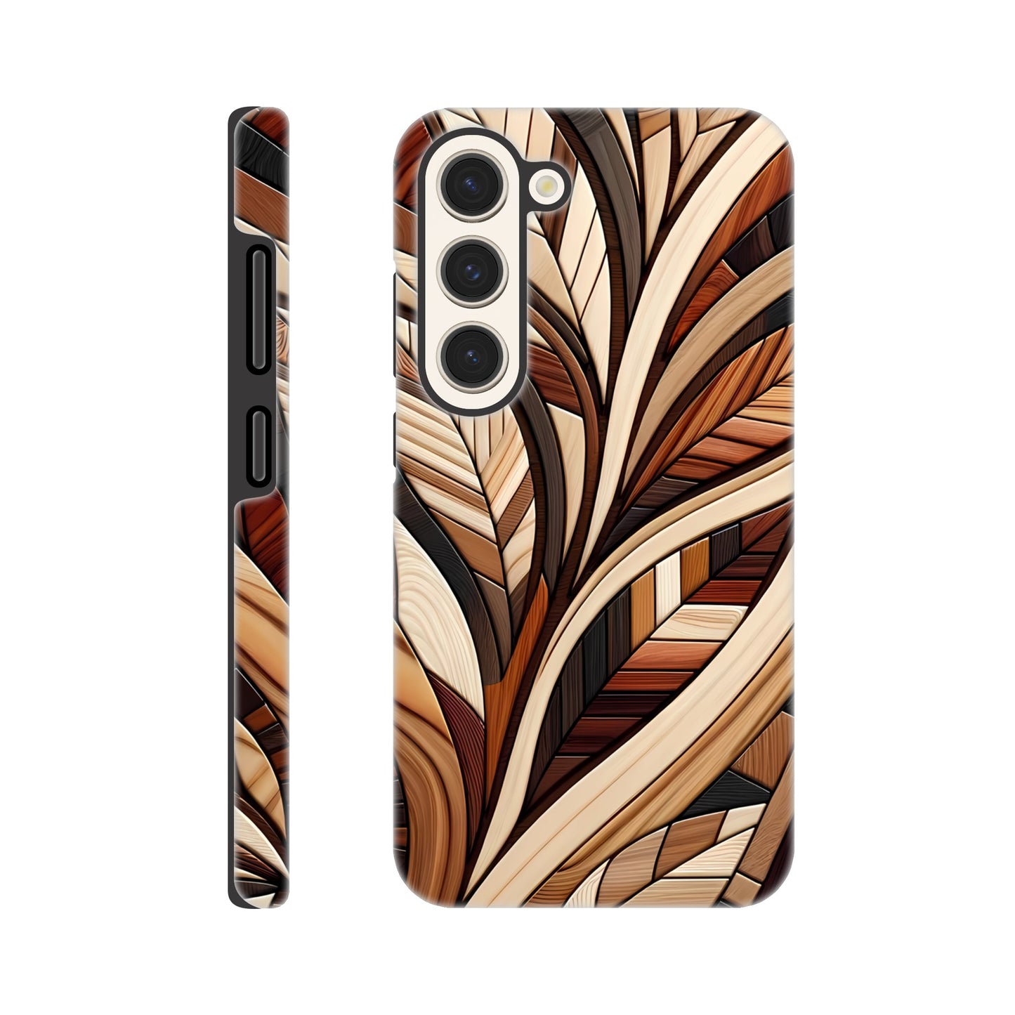 Inlaid wood design case for iPhone and Samsung Galaxy