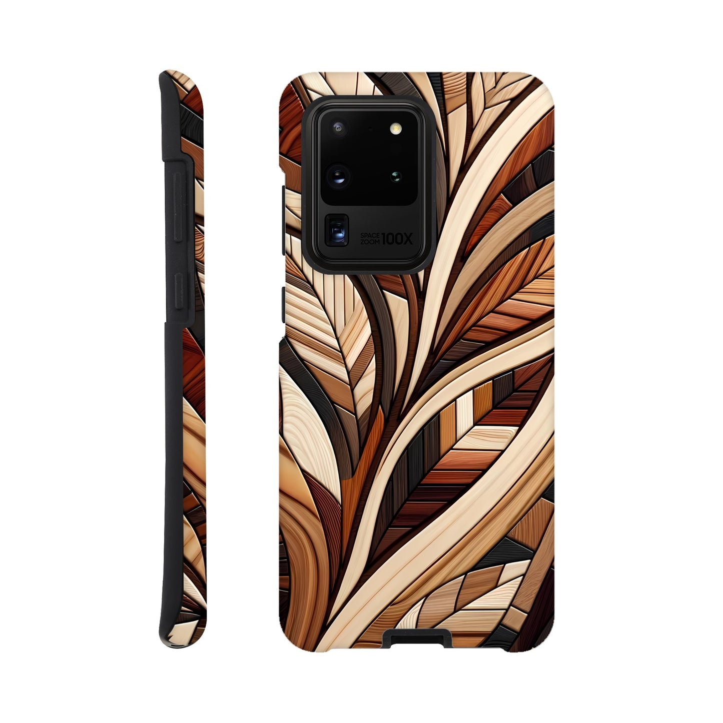 Inlaid wood design case for iPhone and Samsung Galaxy