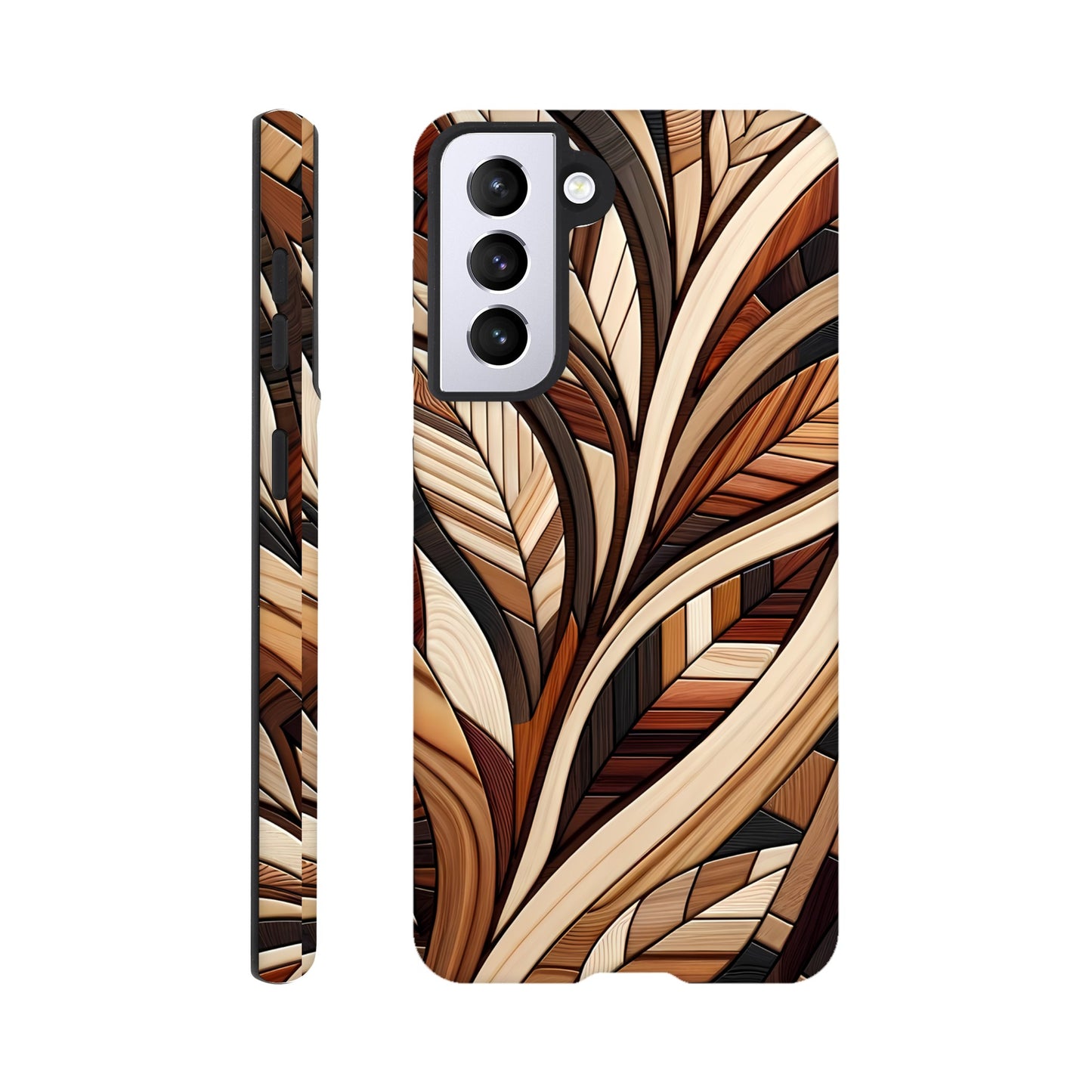 Inlaid wood design case for iPhone and Samsung Galaxy