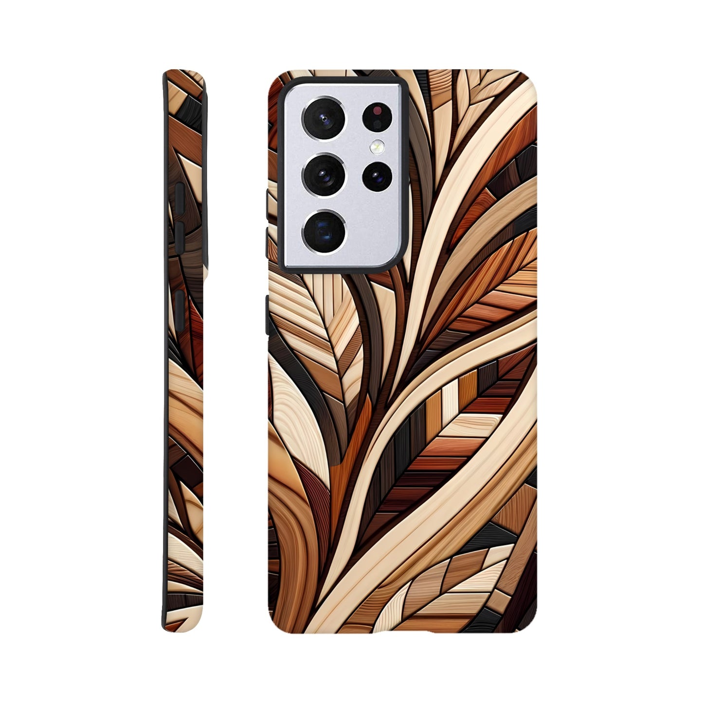 Inlaid wood design case for iPhone and Samsung Galaxy