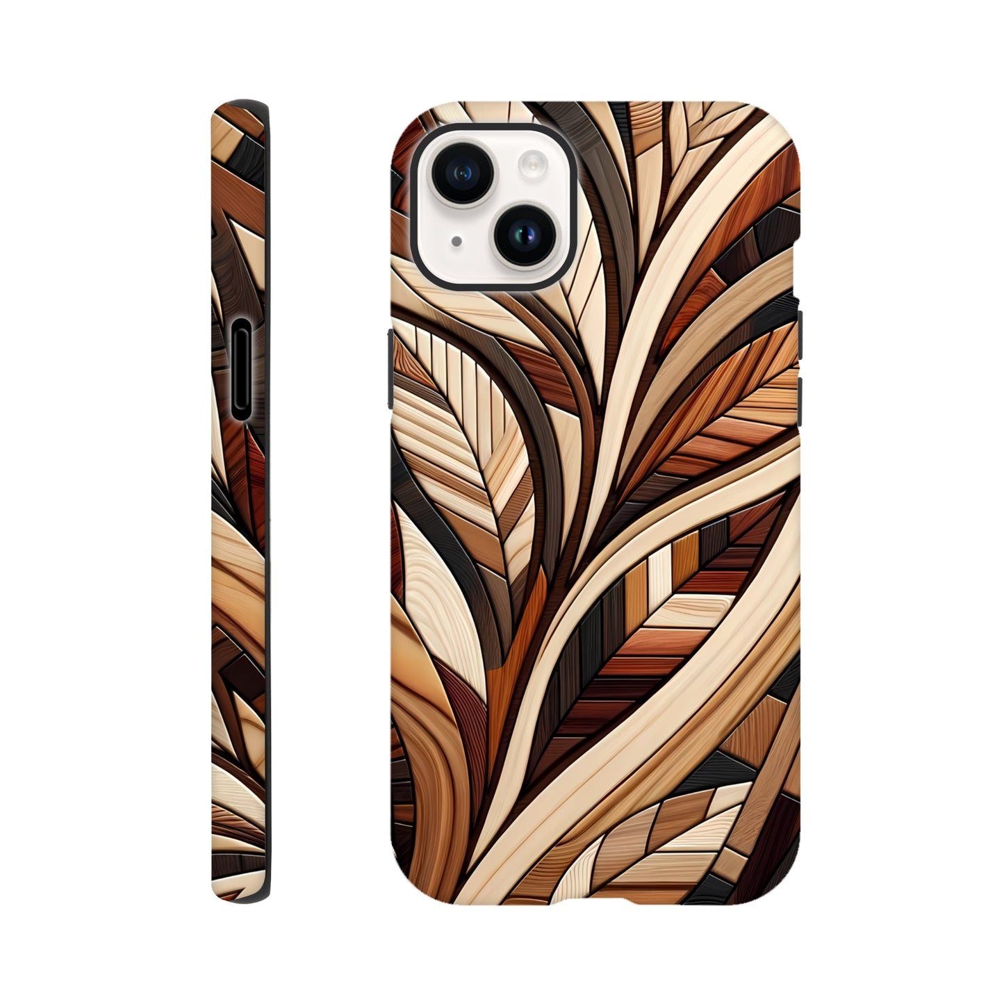 Inlaid wood design case for iPhone and Samsung Galaxy