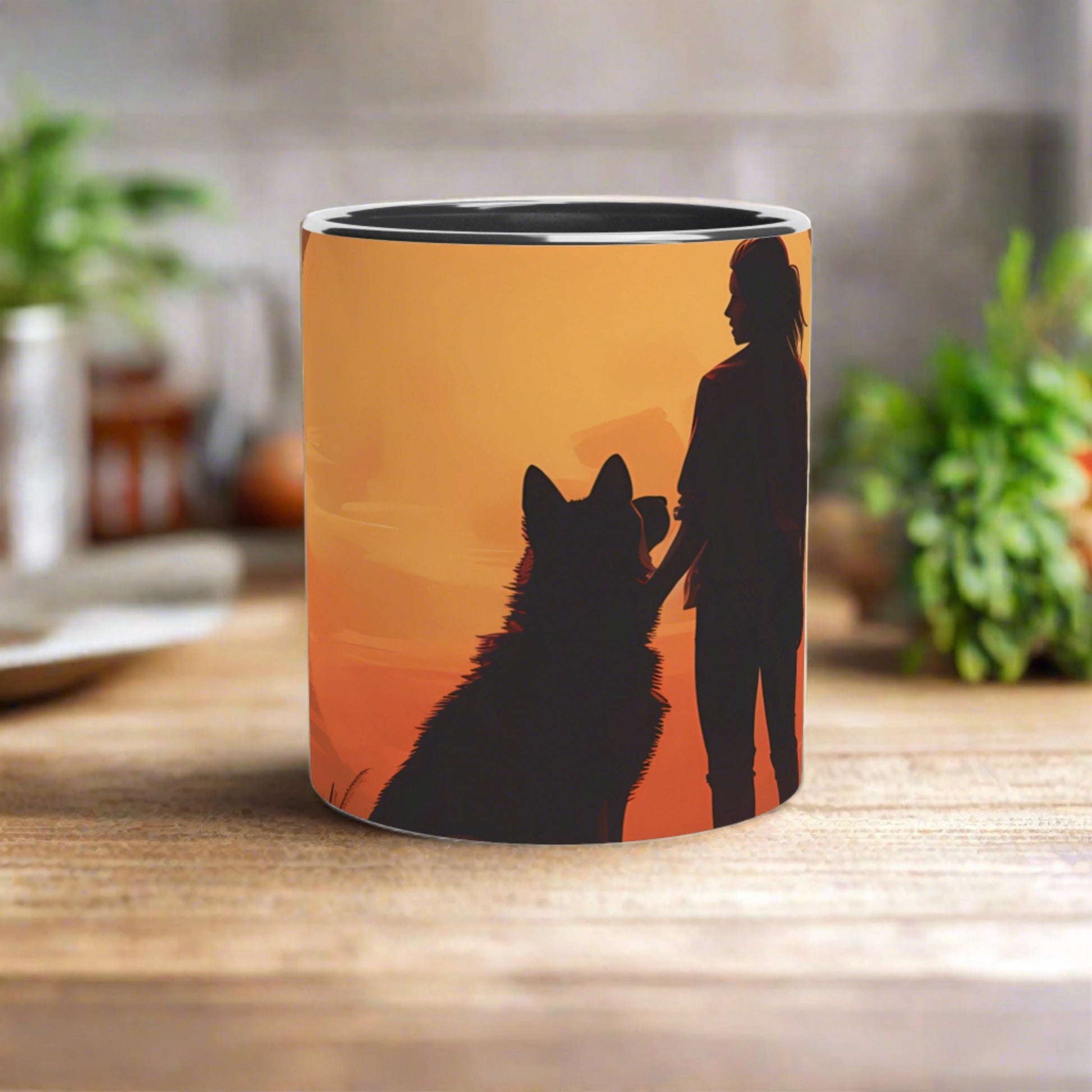 Customizable Silhouette Dog art pieces - Mugs - ArtAify