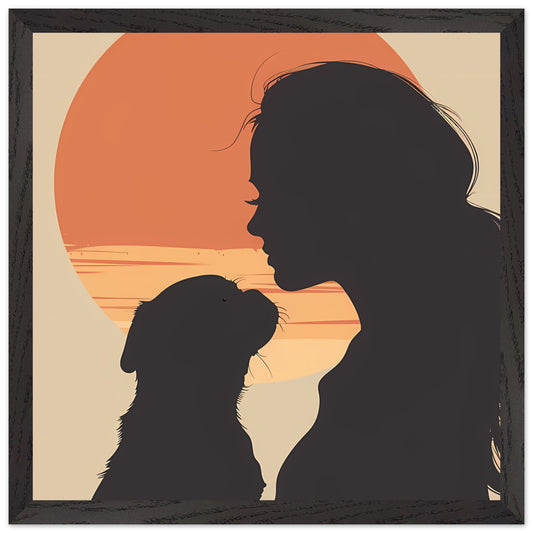 Customizable Silhouette Dog Art- Premium wood frame - ArtAify