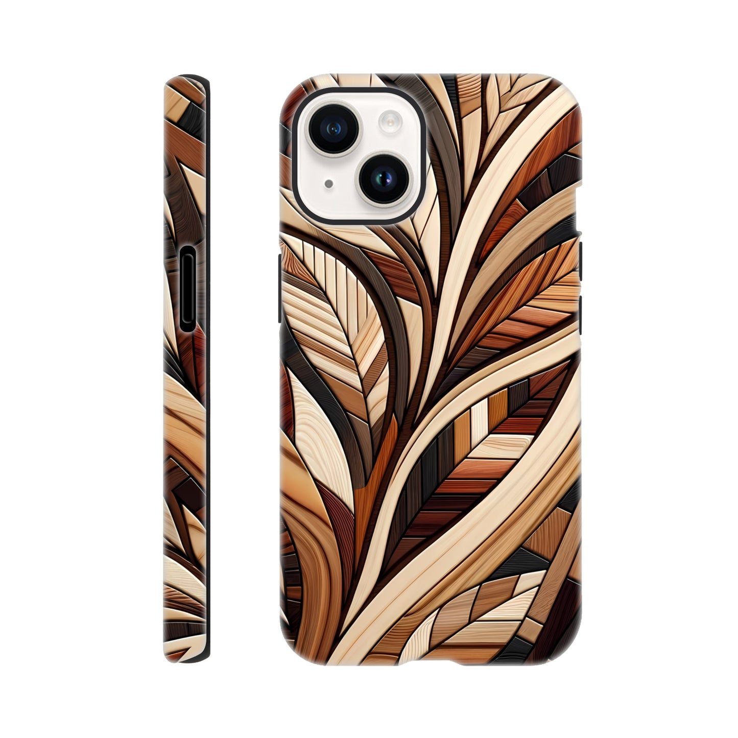 Inlaid wood design case for iPhone and Samsung Galaxy