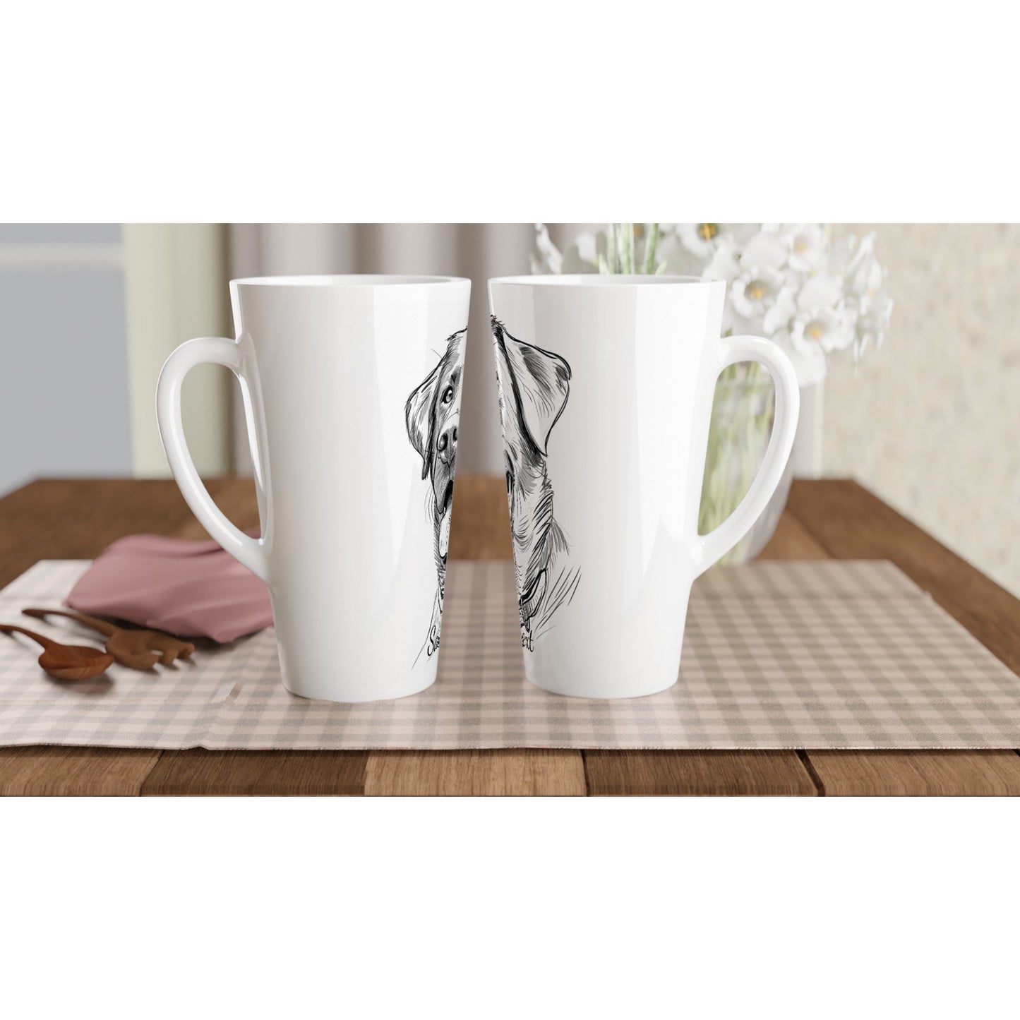 Custom One-line dog art - Mugs