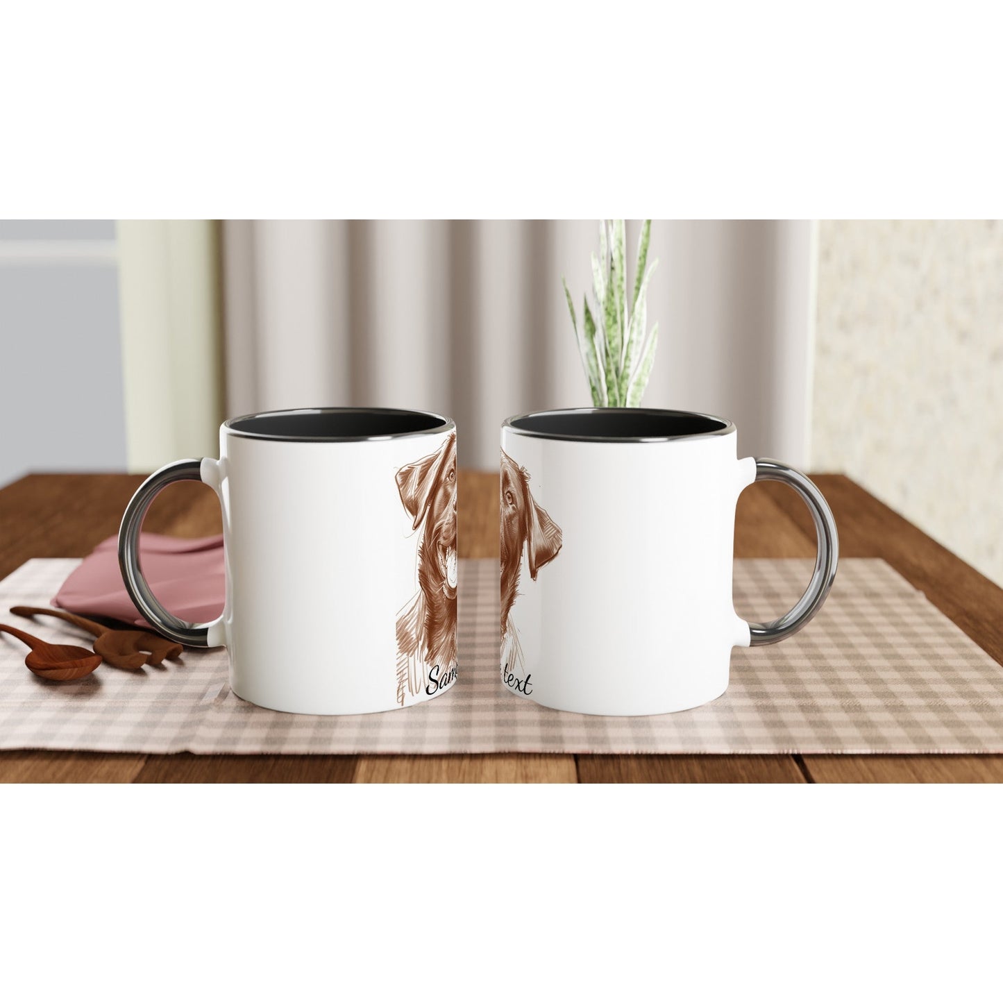 Custom One-line dog art - Mugs