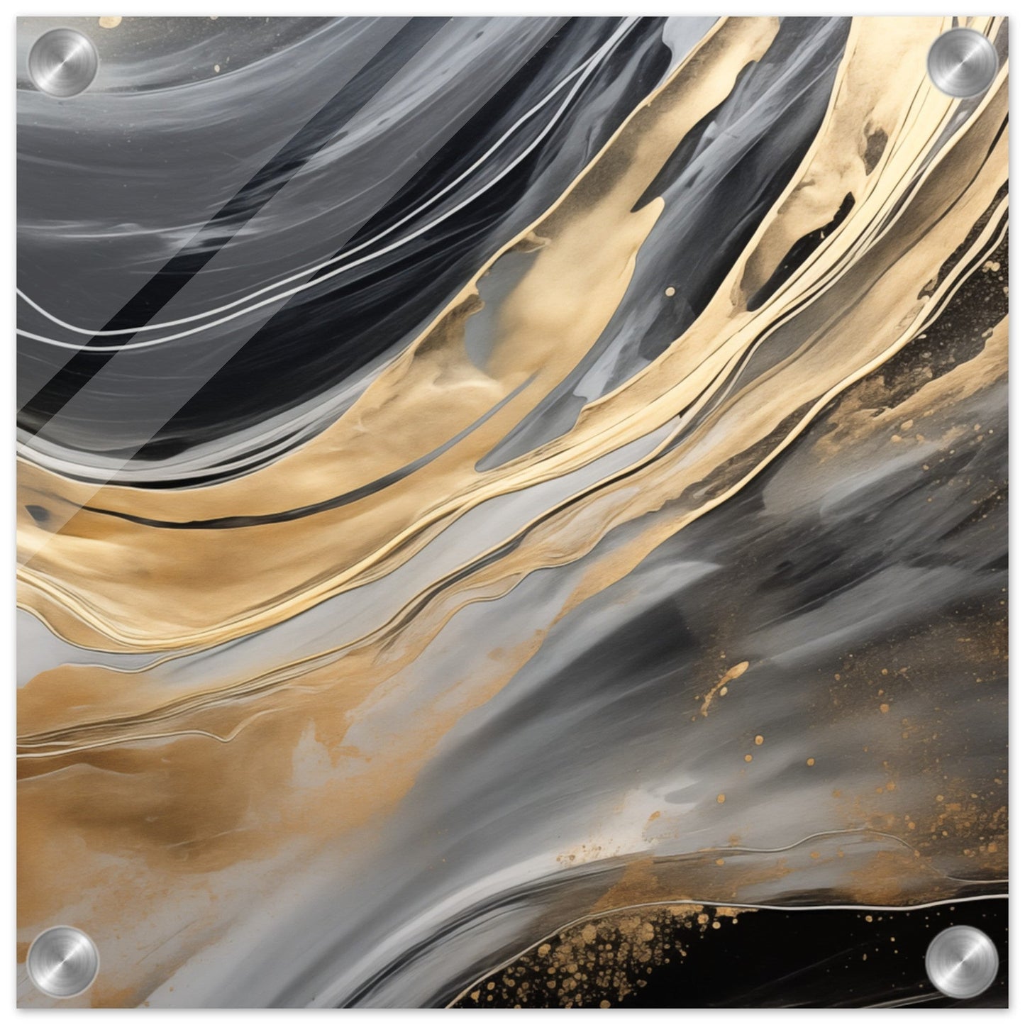 Golden Flux - Acrylic Print - ArtAify