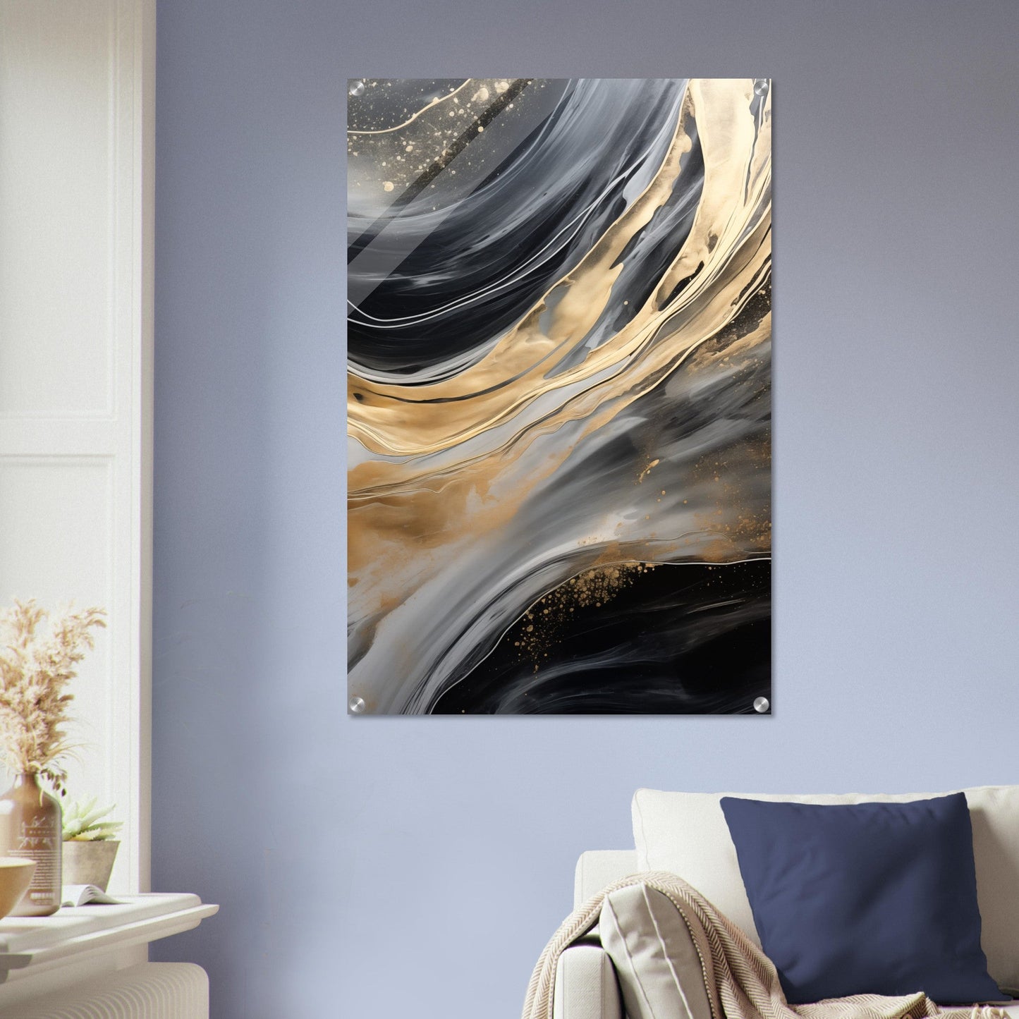 Golden Flux - Acrylic Print - ArtAify