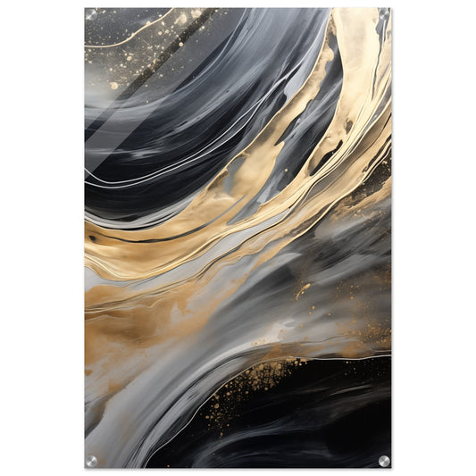 Golden Flux - Acrylic Print - ArtAify