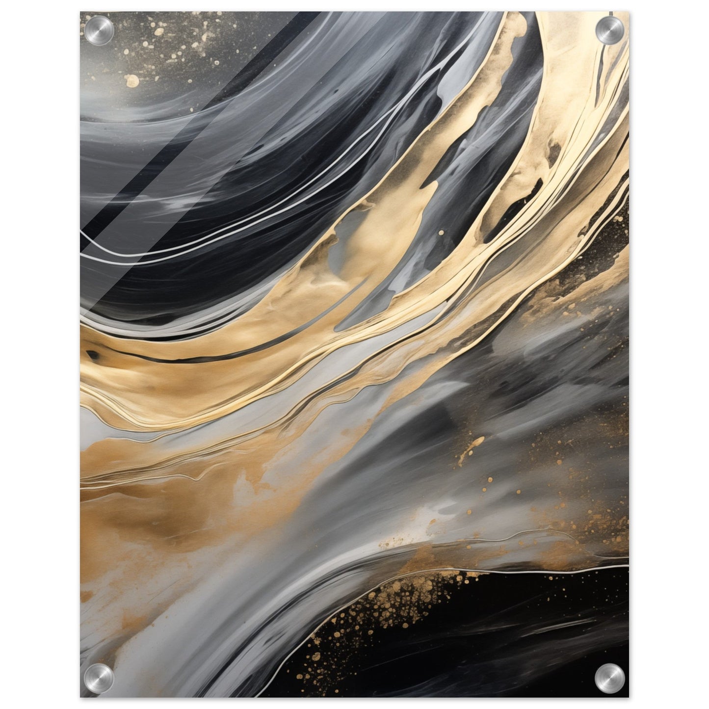 Golden Flux - Acrylic Print - ArtAify