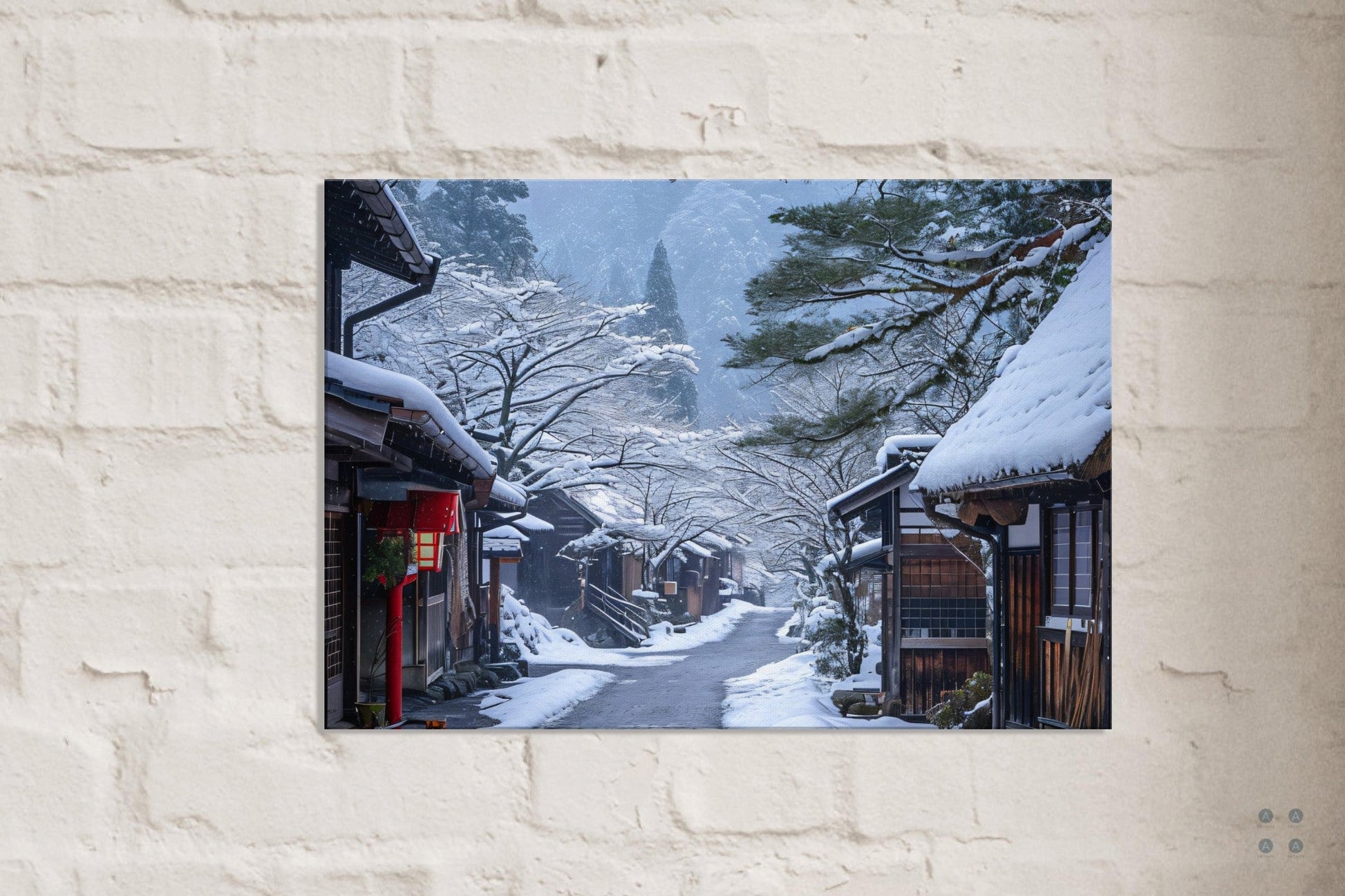 Peaceful Dawn in a Japanese Village - ArtAify